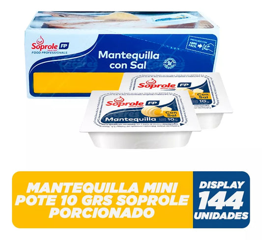 Caja Mantequilla Soprole Mini Pote 10gr 144 Unidades